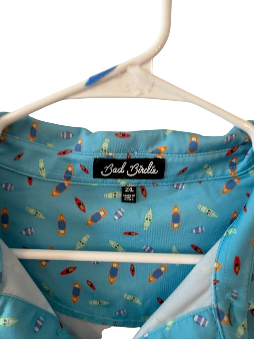 Bad birdie Men's  Blue Printed Polo Shirt - Picture 2 of 2